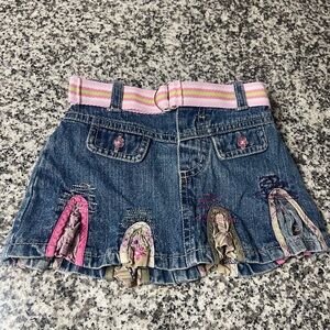 Faded Glory vintage Y2K denim patch work skirt girls 12 mo